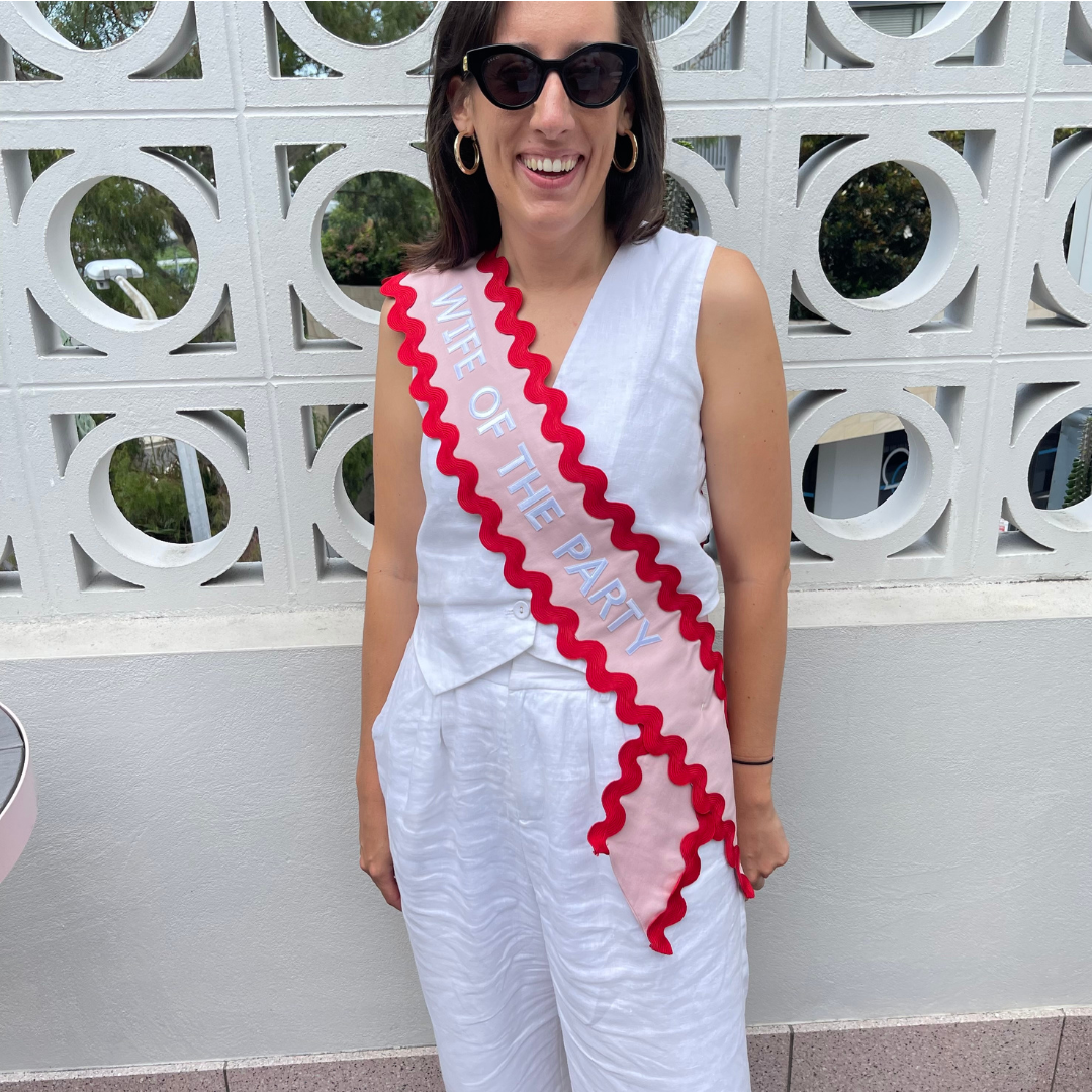 The Original Custom Party Sash - Pink / Red