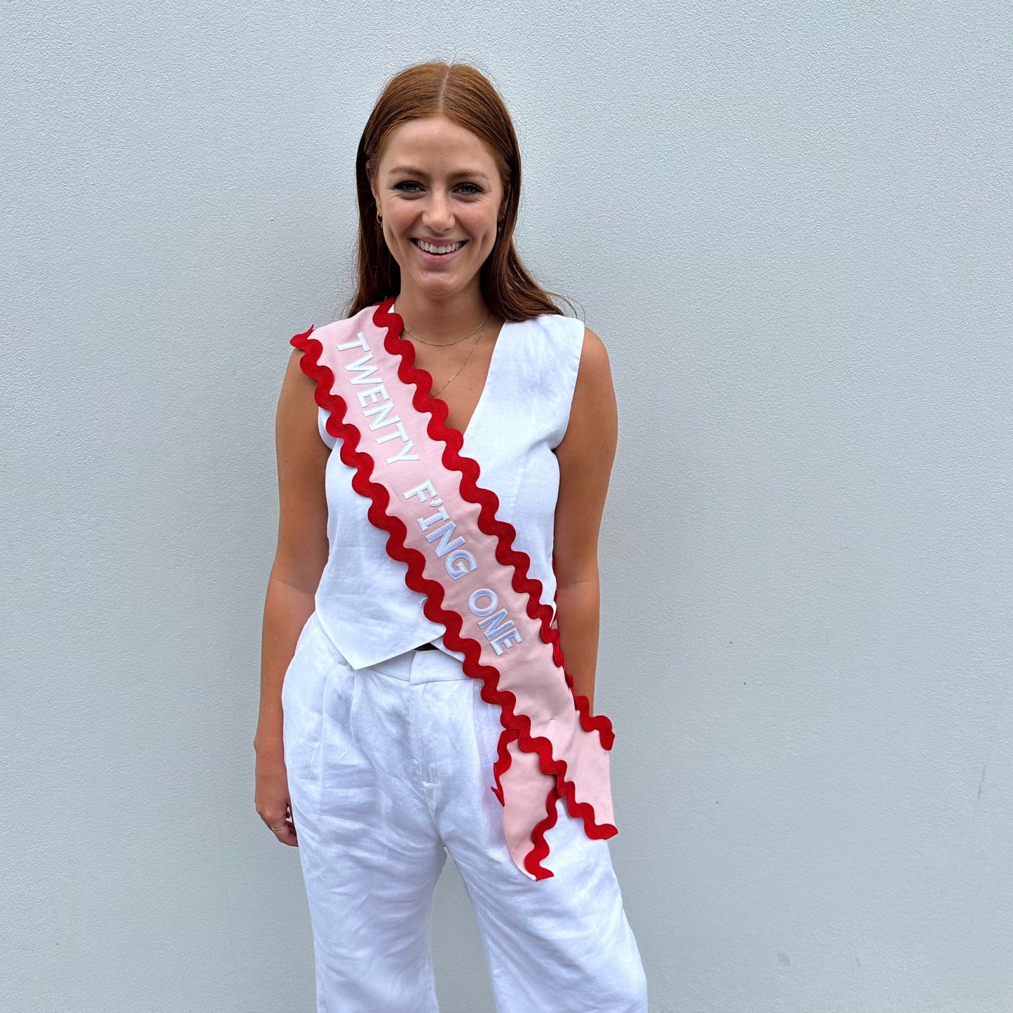 The Original Custom Party Sash - Pink / Red